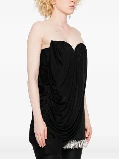 Giuseppe Di Morabito Draped Strapless Top In Black