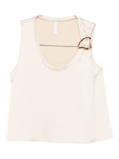 扣环细节无袖上衣