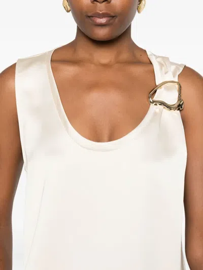 扣环细节无袖上衣