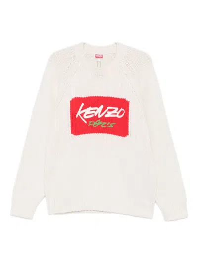 Kenzo X Futura 2000 Sweater In White Wool In White
