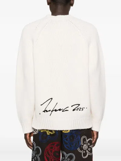 Kenzo X Futura 2000 Sweater In White Wool In White