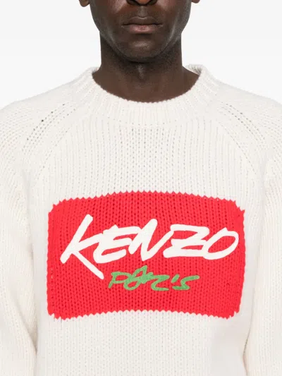 Kenzo X Futura 2000 Sweater In White Wool In White