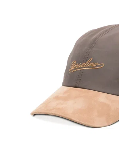 刺绣绒面皮帽檐棒球帽