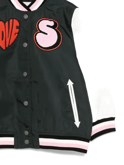 Stella Mccartney Love Heart Varsity Jacket In Green
