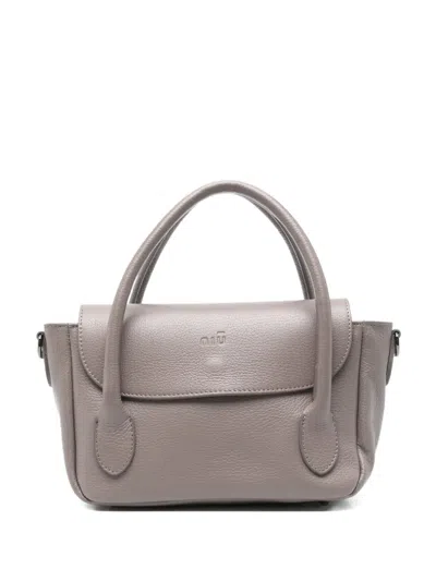 Niū Jeanne Double-handle Leather Tote Bag In Gray