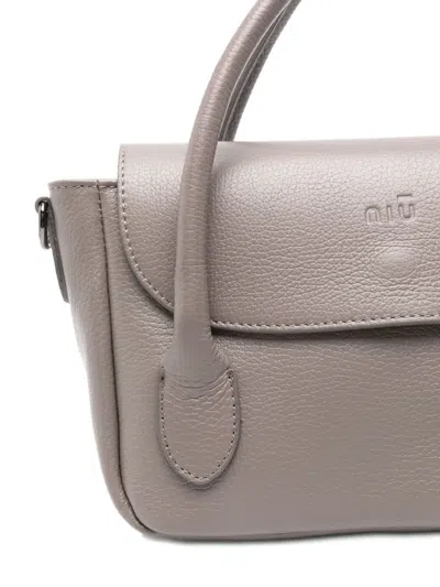 Niū Jeanne Double-handle Leather Tote Bag In Gray