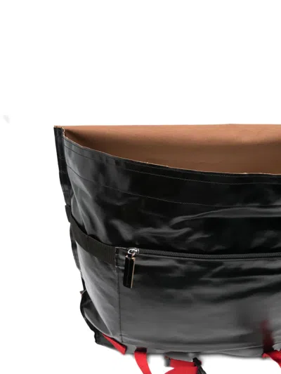 Plan C Graphic-print Shoulder Bag In Black