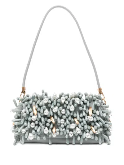 Cult Gaia Perla Clutch In Celadon Multi In Gray