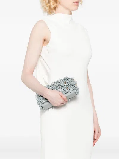 Cult Gaia Perla Clutch In Celadon Multi In Gray