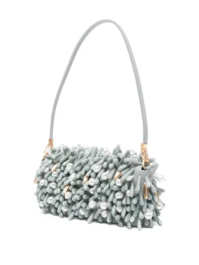 Cult Gaia Perla Clutch In Celadon Multi In Gray