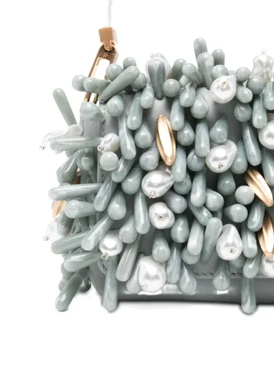 Cult Gaia Perla Clutch In Celadon Multi In Gray