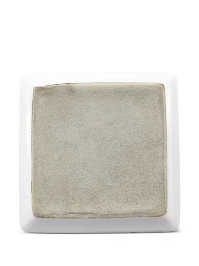 Pre-owned Hermes 2001 Globe-print Organizer Tray (8cm X 8cm) In White