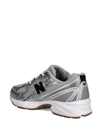 New Balance 740 Mesh Sneakers With Leather Inserts In Gray