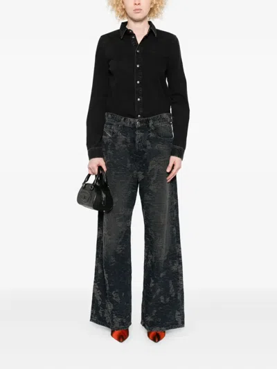 Diesel Vintage Inspired D-sire Denim Trousers In Black