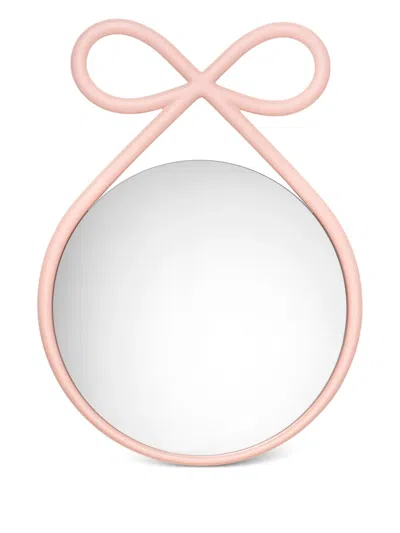 Qeeboo Ribbon-bow Mirror In Pink