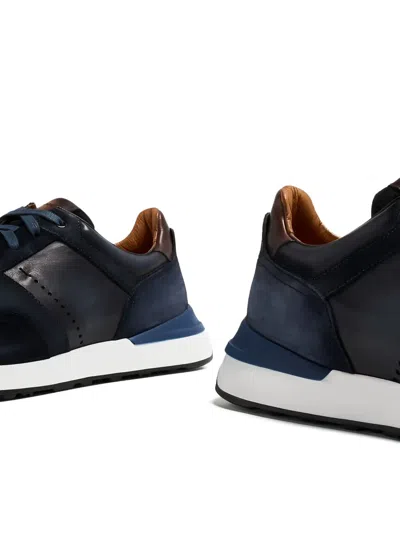 Magnanni Xl Grafton 3 Runner Sneakers In Navy