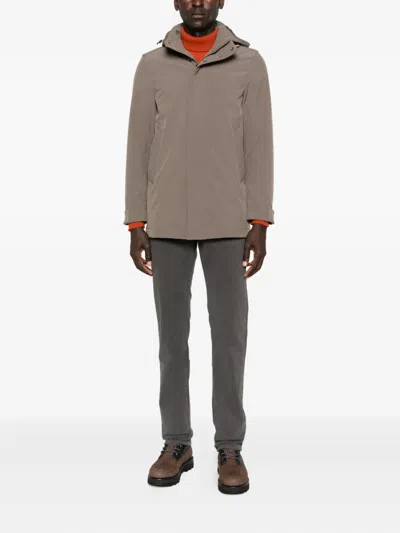 Woolrich Soft Shell Barrow Mac Coat In Brown