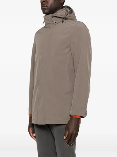Woolrich Soft Shell Barrow Mac Coat In Brown