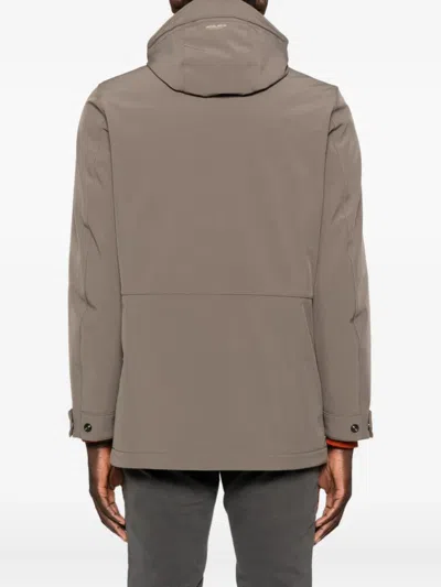 Woolrich Soft Shell Barrow Mac Coat In Brown