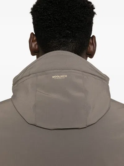 Woolrich Soft Shell Barrow Mac Coat In Brown