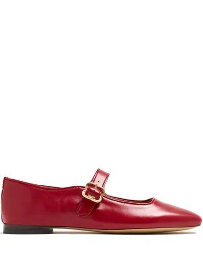 Sam Edelman Michaela Mary Jane Flat Scarlet Red Leather In Red