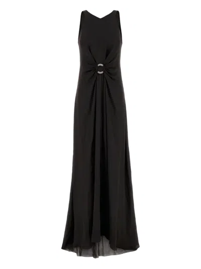 Giorgio Armani Abito Lungo In Crepe Testa Di Moro  Donna In Brown