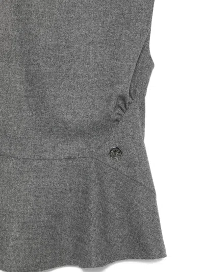 Karl Lagerfeld Sleeveless Peplum Top In Gray