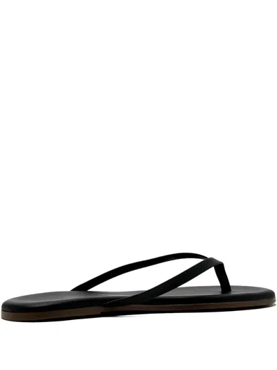 Tkees Lily Leather Thong-strap Sandals In Black