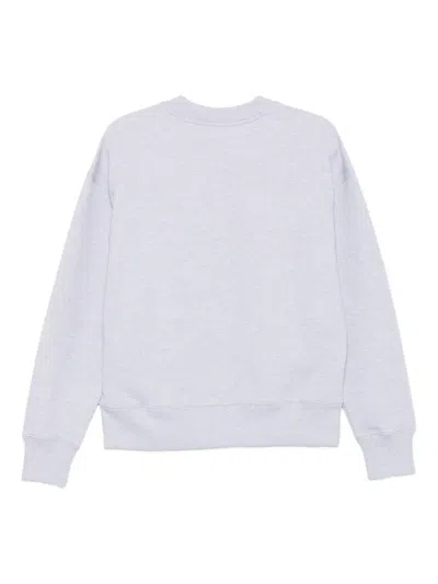 Msgm Relaxed Fit Cotton Sweatshirt With Script Logo Detail In Gray