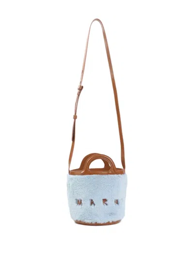 Marni Plush Bucket Handbag With Adjustable Strap In Pink