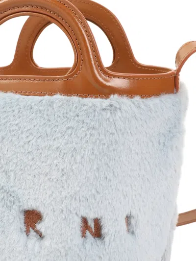 Marni Plush Bucket Handbag With Adjustable Strap In Pink