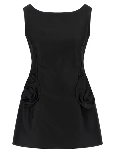 Magda Butrym Floral Embellished Scoop Neckline Sleeveless Dress In Black
