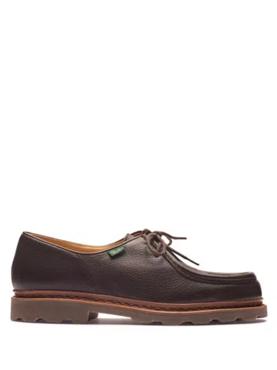 Paraboot Brown Leather Lace-up Shoes In Brown