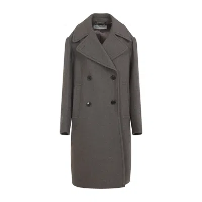 Dries Van Noten Raquel Double-breasted Peacoat Jacket For Women In Taupe