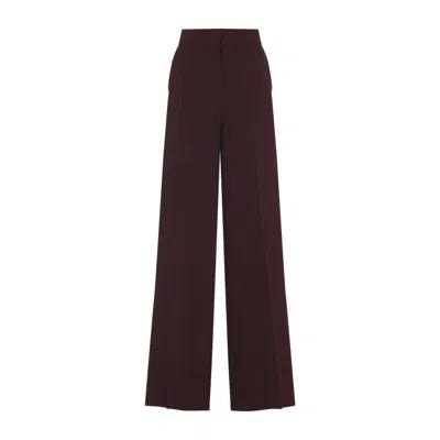 Max Mara Wide Leg High Waist Trousers With Side Stripe In Brown