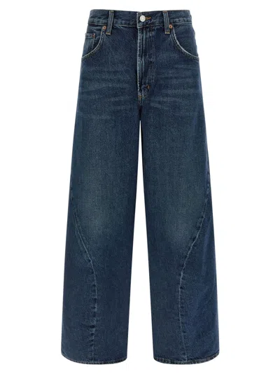 Agolde Panelled Regenerative-cotton Jeans In Blue