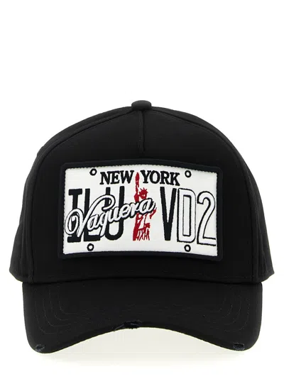 Dsquared2 Branded Baseball Cap Curved Peak In Black