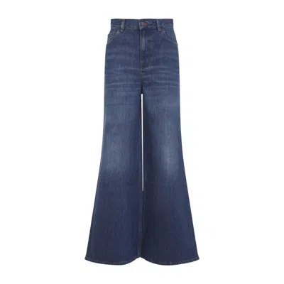 Chloé Chloe' Wide Leg Denim Jeans In Black