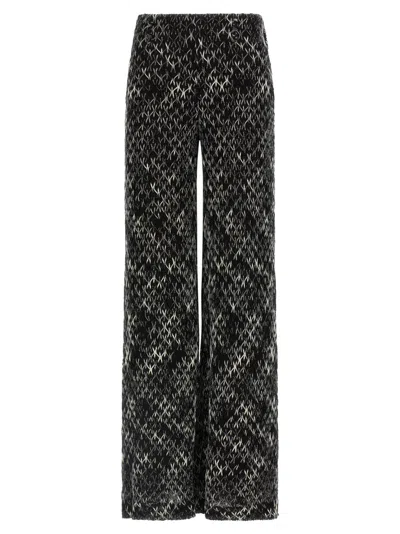 Missoni Crochet-knit Space-dyed Wool-blend Wide-leg Pants In Black