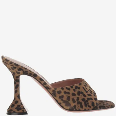 Amina Muaddi Brown Pumps With Distinctive Heel And Modern Silhouette In Brown