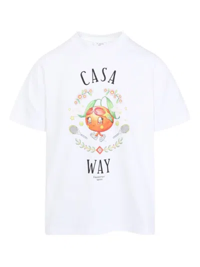Casablanca Print T-shirt In White