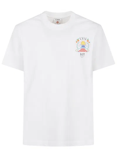 Casablanca Casa Way Mountain Printed T-shirt In White