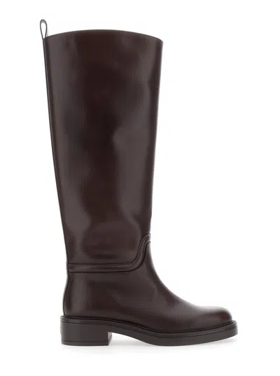 Stuart Weitzman Knee-high Block Heel Riding Boots In Brown