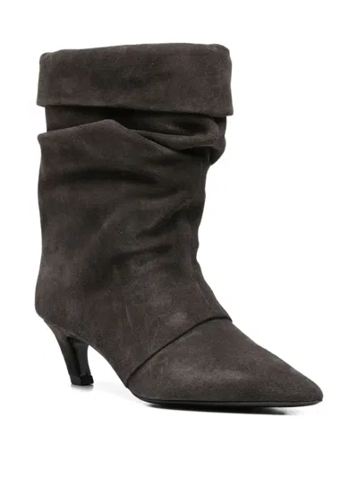 Ash Slouchy Mid-heel Pointed Toe Boots In Gray