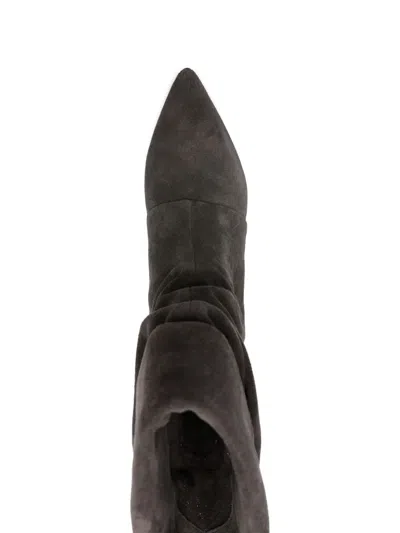 Ash Slouchy Mid-heel Pointed Toe Boots In Gray