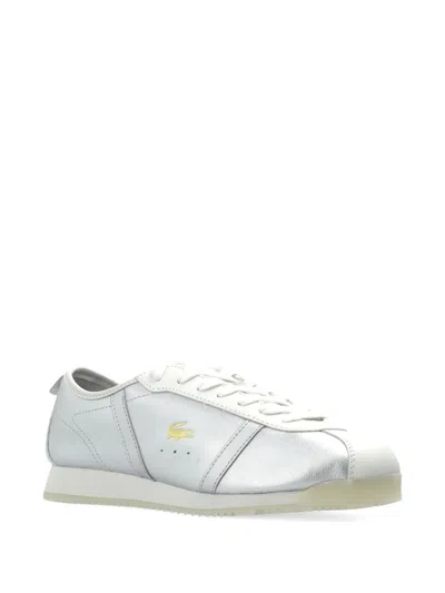 Lacoste Leather Lace-up Sneakers In Gray