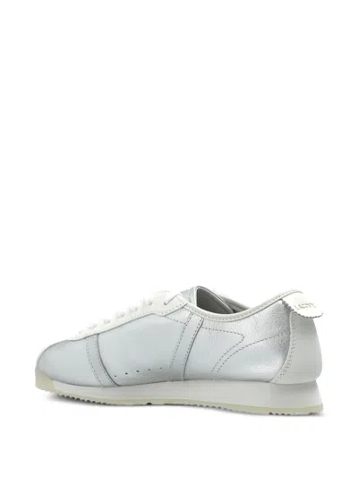 Lacoste Leather Lace-up Sneakers In Gray