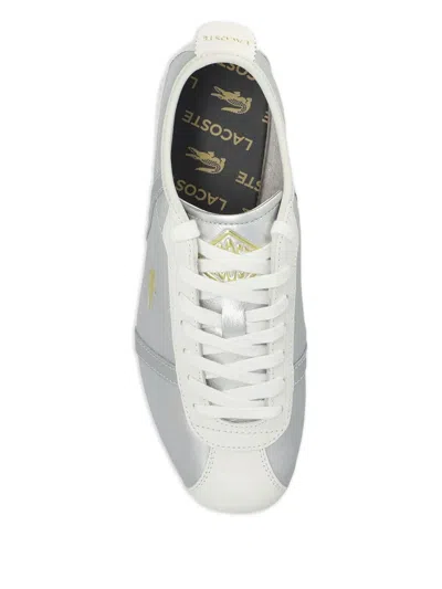 Lacoste Leather Lace-up Sneakers In Gray