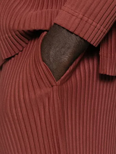 Issey Miyake Color Pleats Trousers In Burgundy