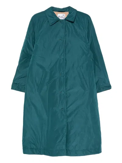 Niū Puffed Button-fastening Coat In Green